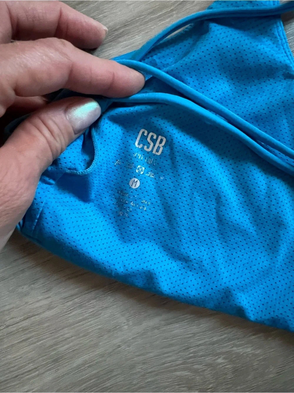 Crop Shop Boutique Serenity Lexi Crop Blue Strappy Sports Bra